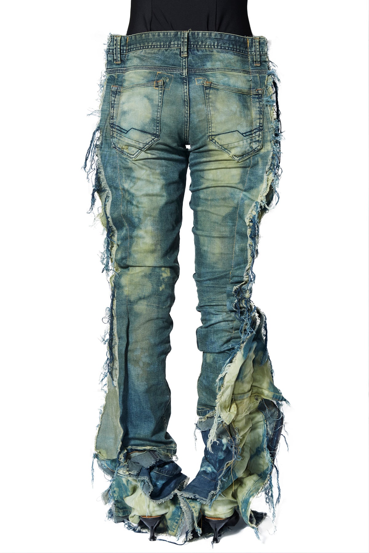 YAMA DENIM PANTS -LOW  RISE (GREEN WASHED)